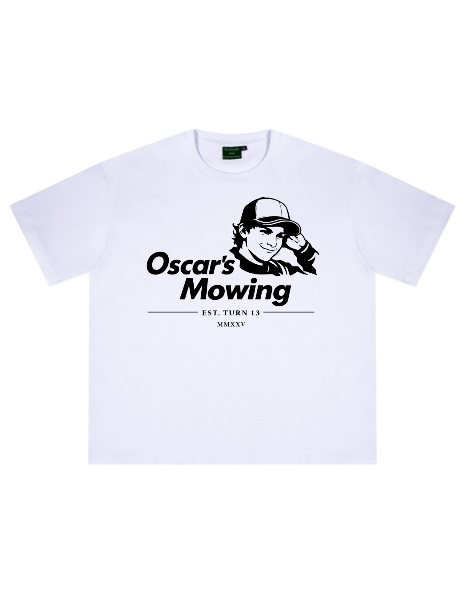 Oscar’s Mowing Tee (White)